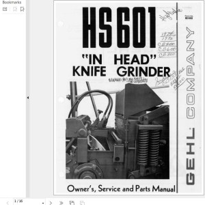 GEHL HS601 Service and Parts Manual 901460C