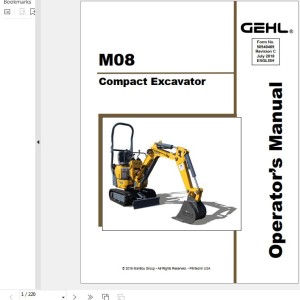 GEHL M08 Operator's Manual 50940489C