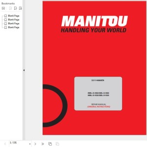 GEHL Manitou MBL-X-900 GBL-X-900 MBL-X-920 GBL-X-920 Repair Manual 53114888EN