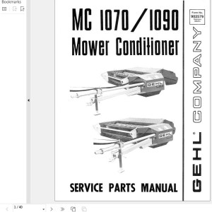 GEHL MC1070 MC1090 Parts Manual 902579A