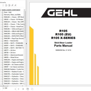 GEHL R105 R105EU R105 X-Series Parts Manual 50950259E