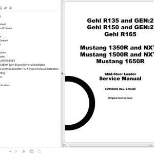 GEHL R135 GEN2 R150 GEN2 R165 Service Manual 50940256-REVB
