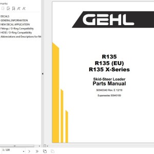 GEHL R135 R135EU R135 X-Series Parts Manual 50940340E