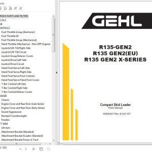 GEHL R135 R135EU R135 X-Series Gen2 Parts Manual 50950497B