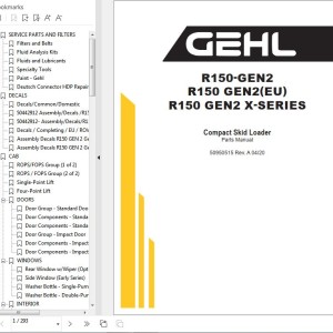 GEHL R150 R150EU R150 X-Series Gen2 Parts Manual 50950515A