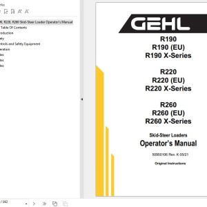 GEHL R190 to R260 X-Series Operator's Manual 50950106K