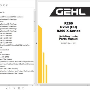GEHL R260 R260EU R260 X-Series Parts Manual 50950172H