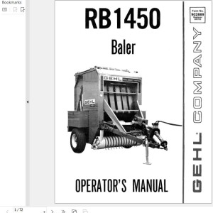 GEHL RB1450 Operators Manual 902889A