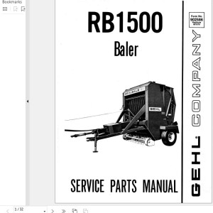 GEHL RB1500 Service Parts Manual 902586A