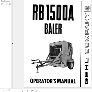 GEHL RB1500A Operators Manual 902231A