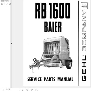 GEHL RB1600 Service Parts Manual 902379A