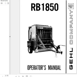 GEHL RB1850 Operators Manual 902917A