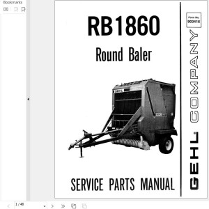 GEHL RB1860 Service Parts Manual 903416A