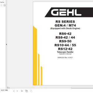 GEHL RS 6-42 to RS12-42 Operator's Manual 50960200A