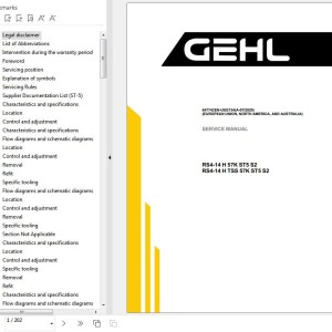 GEHL RS4-14 H 57K ST5 S2 RS4-14 H TSS 57K ST5 S2 Service Manual 647742