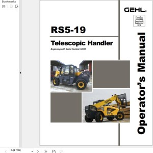 GEHL RS5-19 Operators Manual 50960066D
