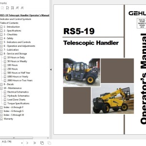 GEHL RS5-19 Operators Manual 913258C