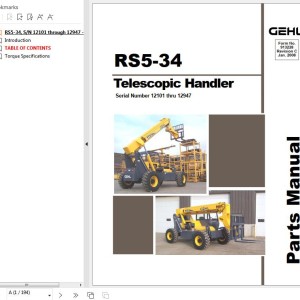 GEHL RS5-34 Parts Manual 913228C
