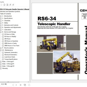 GEHL RS6-34 Operators Manual 913323D