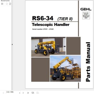 GEHL RS6-34 (Tier II) Parts Manual 913271B