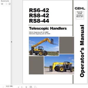 GEHL RS6-42 RS8-42 RS8-44 Operators Manual 913325A
