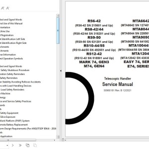 GEHL RS6-42 to 74 Series IV Service Manual 50960181B