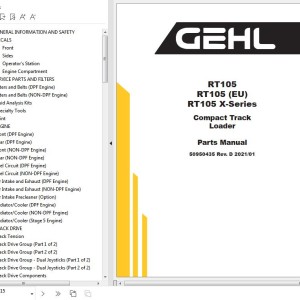 GEHL RT105 RT105EU RT105 X-Series Parts Manual 50950435D