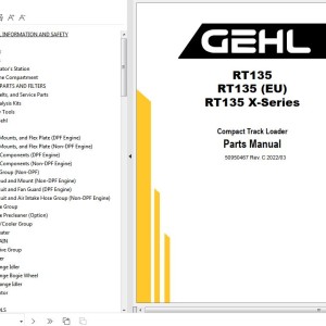 GEHL RT135 RT135EU RT135 X-Series Parts Manual 50950467C