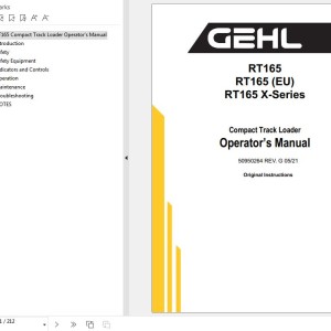 GEHL RT165 RT165 X-Series Operator's Manual 50950264G
