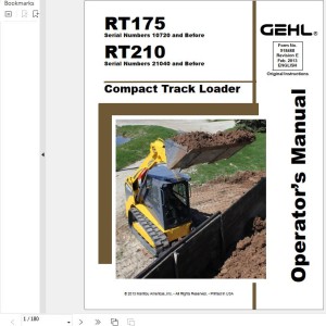GEHL RT175 RT210 Operators Manual 918468E