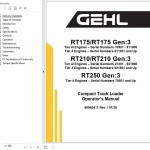 GEHL RT175 to RT250 Gen3 Operators Manual 50940411I