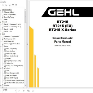 GEHL RT215 RT215EU R215 X-Series Parts Manual 50960150C