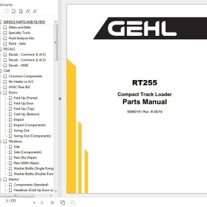 GEHL RT255 Parts Manual 50960151B