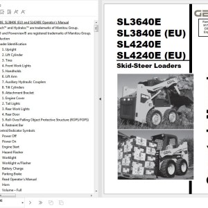 GEHL SL3640E SL3840EEU SL4240E SL4240EEU Operator's Manual 917334C