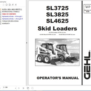 GEHL SL3725 SL3825 SL4625 Operators Manual 907777C