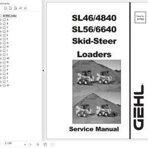 GEHL SL4640 SL4840 SL5640 SL6640 Service Manual 917002