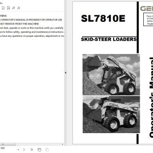 GEHL SL7810E Operators Manual 917245E