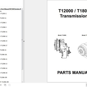 GEHL T12000 T18000 Transmission Parts Manual 907368B