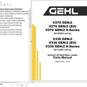 GEHL V270 Gen2 V330 Gen2 Parts Manual 50950149F
