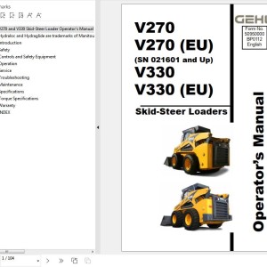 GEHL V270 V330 Operators Manual 50950000