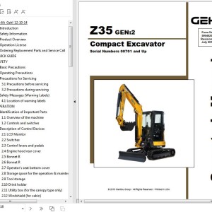 GEHL Z35 Gen2 Operator's Manual 50940259C