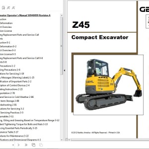 GEHL Z45 Operators Manual 50940099A