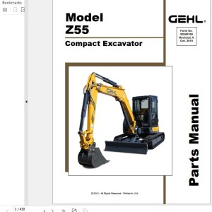 GEHL Z55 Parts Manual 50940328A