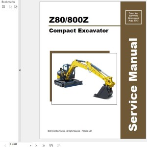 GEHL Z80 800Z Service Manual 50940113-REVA