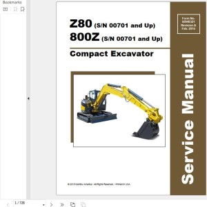 GEHL Z80 800Z Service Manual 50940321-REVA