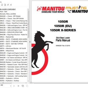 Manitou 1050R 1050REU 1050R X-Series Parts Manual 50950261E