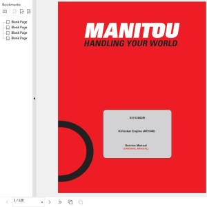 GEHL Manitou Kirloskar Engine (4R1040) Service Manual 53112662B