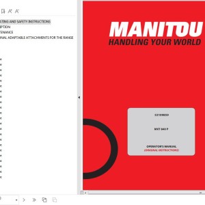 Manitou MXT 840 P Operator's Manual 53109859C