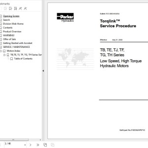 Parker TB TE TJ TF TG TH Series Hydraulic Pump And Motor Service Manual 918356