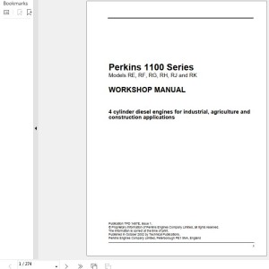 Perkins Engines RE RF RG RH RJ RK Workshop Manual 917121